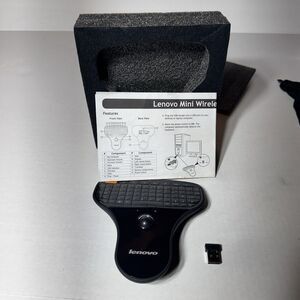 Lenovo Mini Wireless Keyboard N5901 Mouse Tackball with Dongle Tested Working